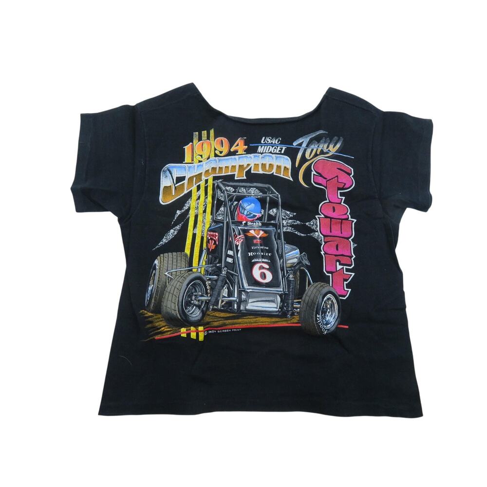 Tony Stewart Racing T-Shirt, Modified Scoop Neck Sz M 1990s